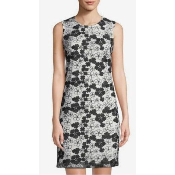Karl Lagerfeld Paris Floral Jacquard Dress - Picture 1 of 7